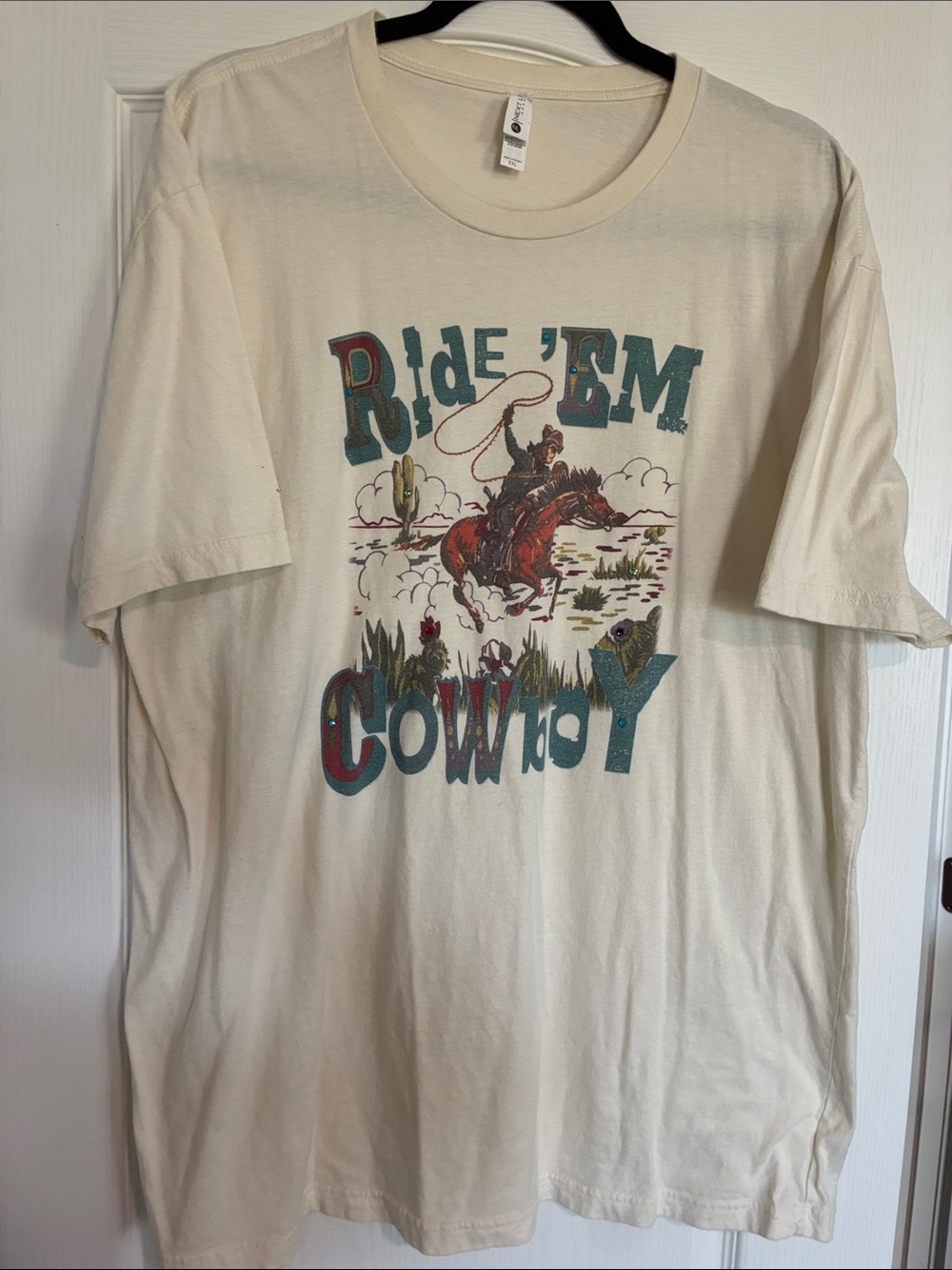 Next Level Apparel Cream 'Ride 'Em Cowboy' Graphic Tee